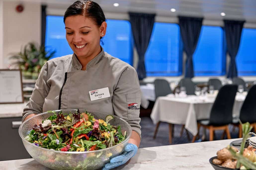 Cuisine on board Coral Expeditions Ships