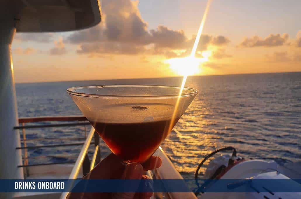 DRINKS ONBOARD CORAL DISCOVERER