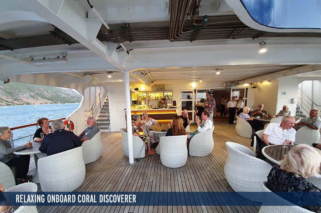 RELAXING ONBOARD CORAL DISCOVERER