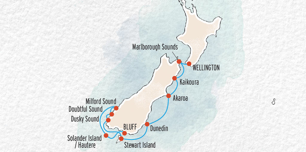 Fiordland,-Hautere-and-the-South-Coast---Wellington-to-Bluff---10-Nights---map