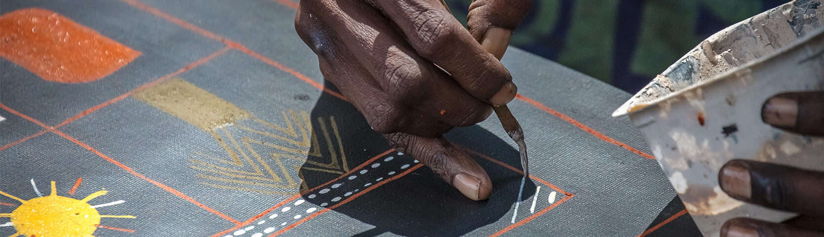 Indigenous Artist Painting in Cape York Arnhem Land Torres Strait Region