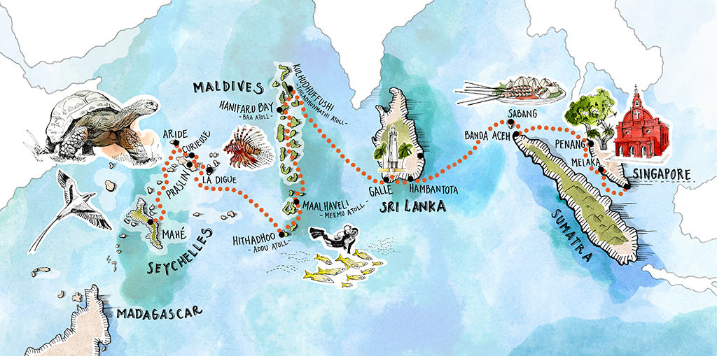Cruise Page - Map Singapore to Seychelles NO YALA