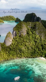 Sailing through Raja Ampat and the Spice Islands with Coral Expeditions is like stepping into a living geological gallery—where ancient limestone karsts rise from turquoise waters, sculpted by time, tides, and tropical rain.
In Raja Ampat, these dramatic limestone formations are some of the oldest exposed rock in Indonesia, believed to date back over 400 million years. Towering cliffs and hidden lagoons are fringed by lush jungle, with sea caves and narrow channels inviting quiet Zodiac explorations. The erosion of these soft, porous rocks over millennia has created a wonderland of islands, islets, and intricate reefs—making it a paradise for nature lovers and photographers alike.
As we continue into the Spice Islands, the limestone gives way to a different kind of drama—steep volcanic peaks and fertile soils, but still peppered with smaller limestone formations that have shaped sheltered anchorages and coral-rich bays. These islands once sat at the centre of the global spice trade and are now a quieter treasure, where natural beauty and history coexist.
Every Zodiac cruise and shore landing in this region reveals a new face of the landscape—from towering cliffs and cathedral-like overhangs to small rocky outcrops that host vibrant coral gardens just beneath the surface.